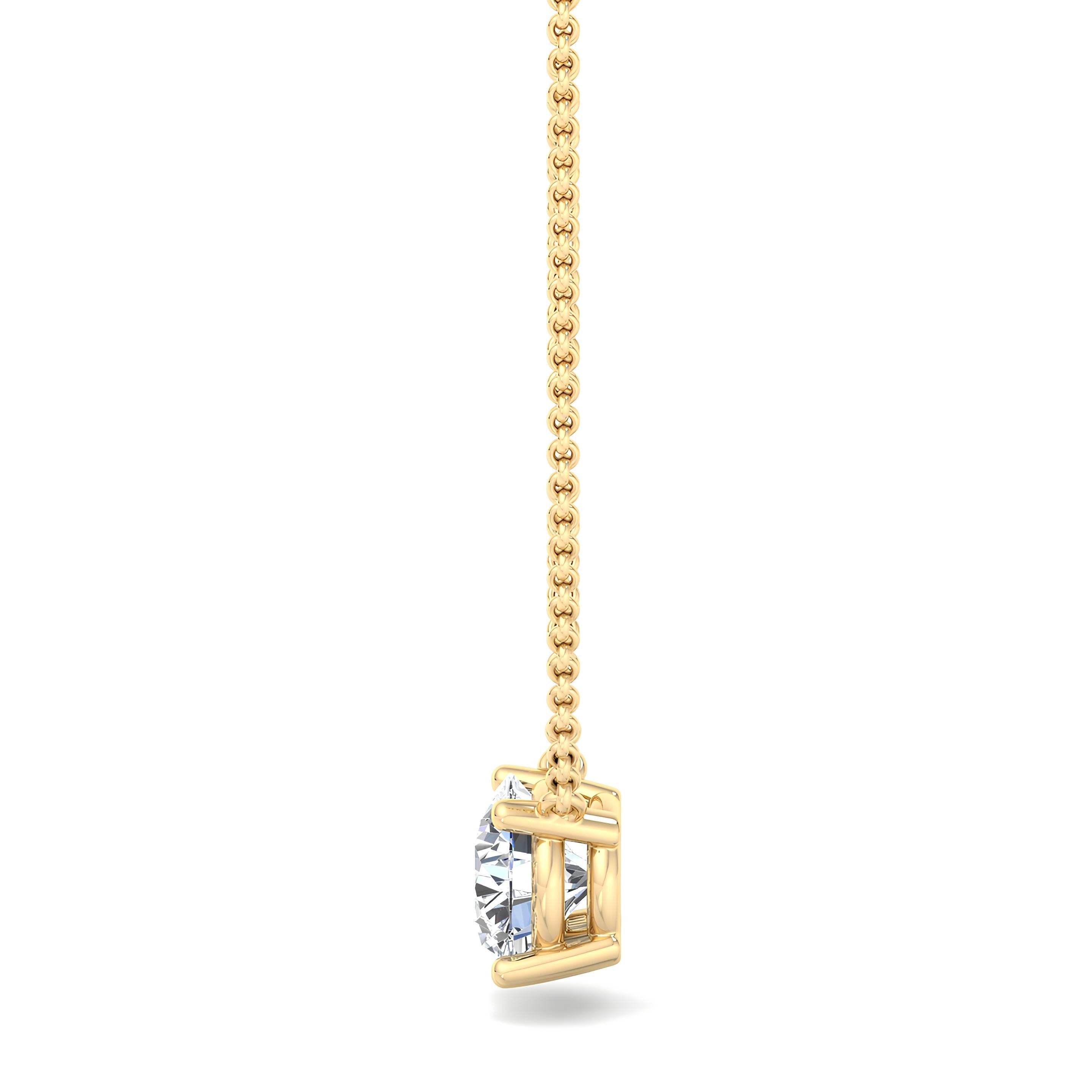 0.25 to 2.00 CTW EF VS/SI Lab-Grown Round Diamond Pendant Necklace Certified, 14K Gold Jewelry Gift